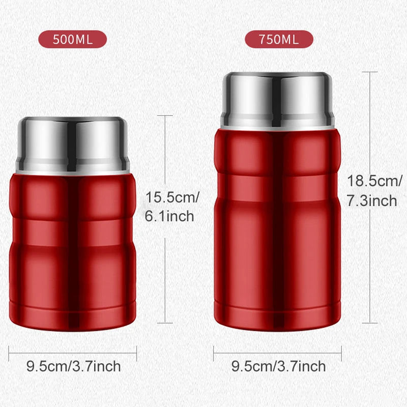 500/750ml Stainless Steel Food Container Food Thermal Jar