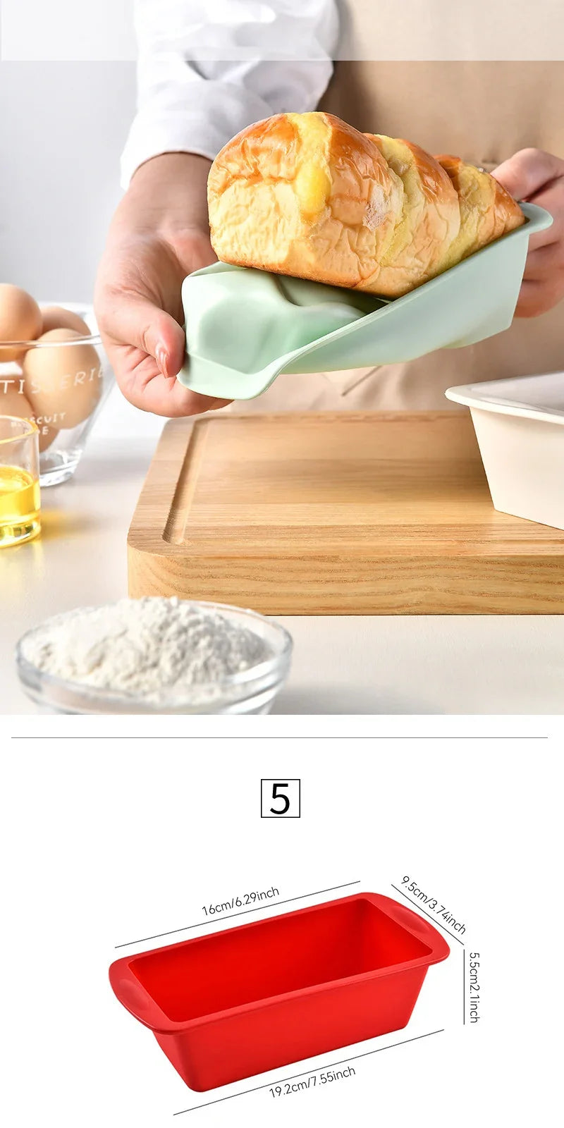 2pcs Loaf Pan Bread Toast Reusable Silicone Mold