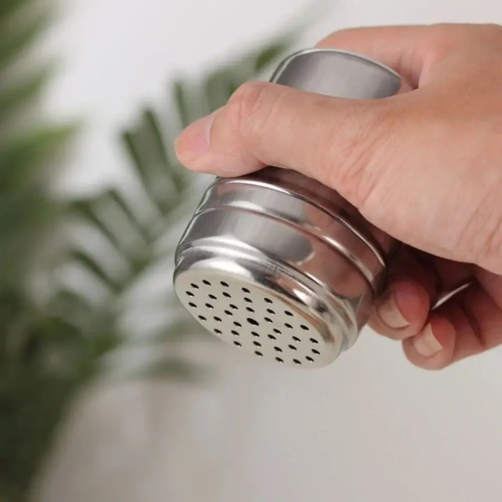 Stainless Steel Salt Sugar Bottle Rotating Cover Seasoning