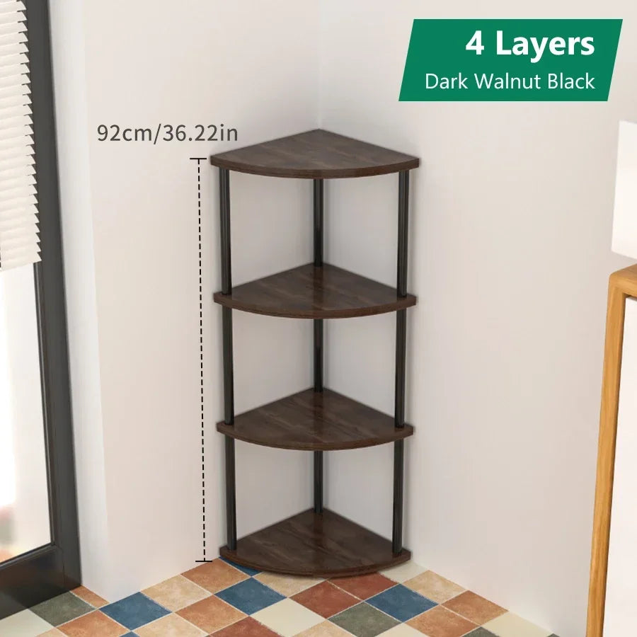 Multi-Layer Storage Rack Wall Corner Shelf Living