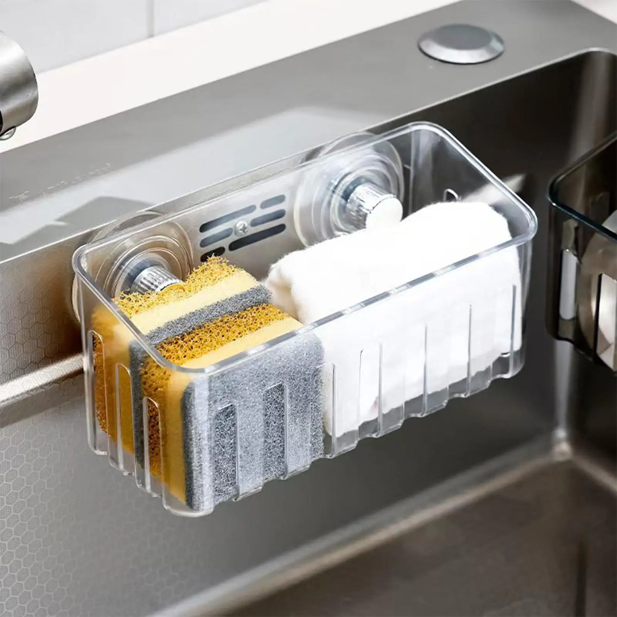 Sink Sponge Holder Suction Cups Storage Rack Suction
