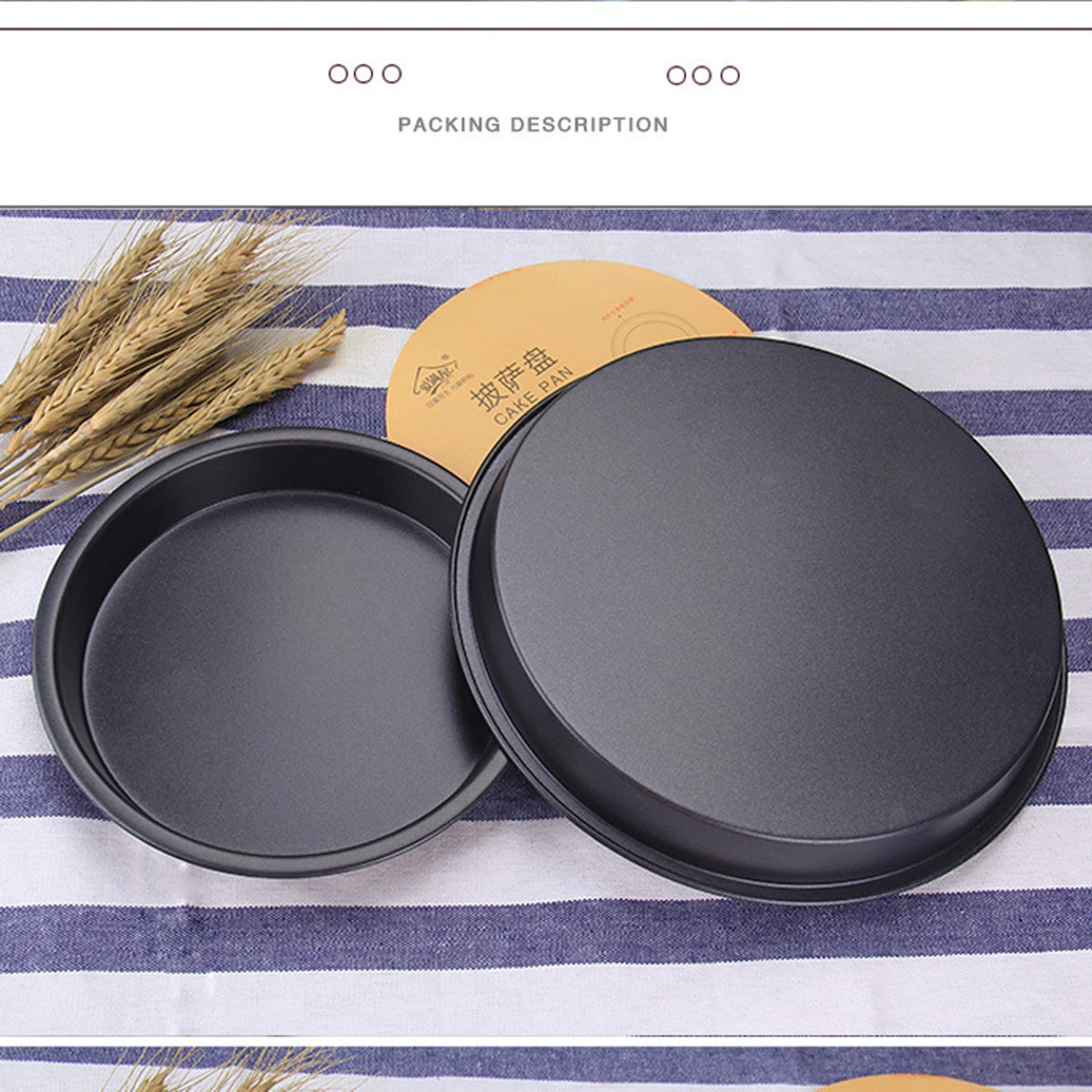 6/7/8/9/10 Inch Black Carbon Steel Non Stick Baking