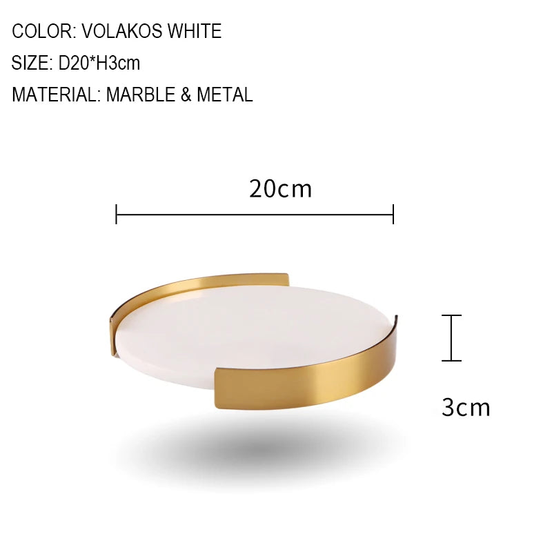 Scandinavian Decorative Natural Marble Tray Bathroom Luxury