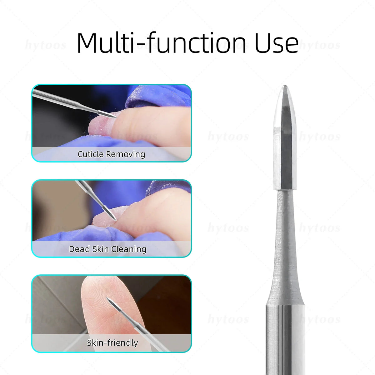 Hytoos Hexagon Carbide Nail Drill Bits Cuticle Cleaner