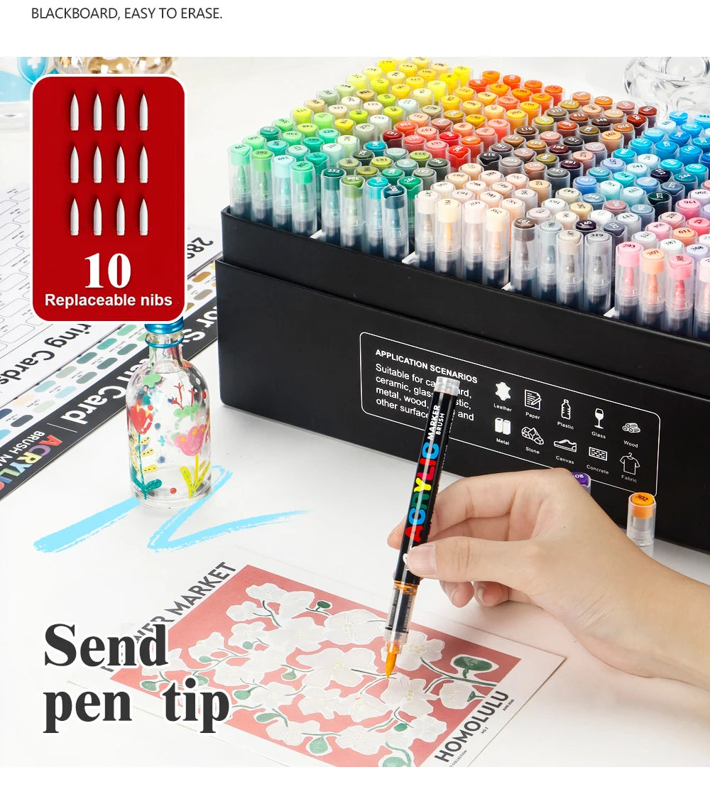 120/168/240/288 Colors Art Markers Large Color Systems Soft