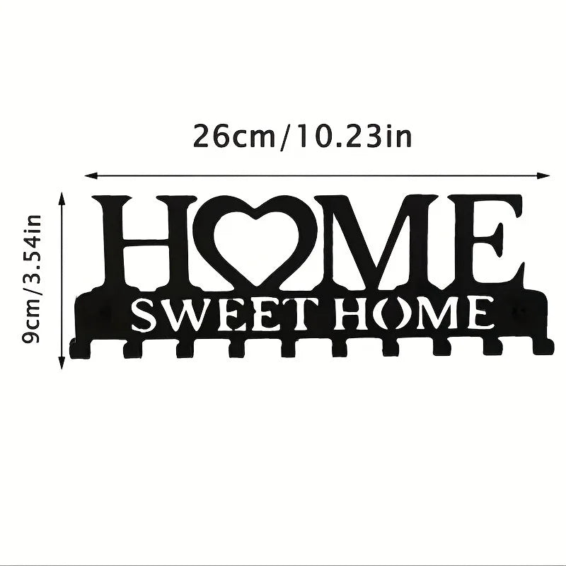 Sweet Black Metal Balcony Wall-Mounted Clothes Rack Key