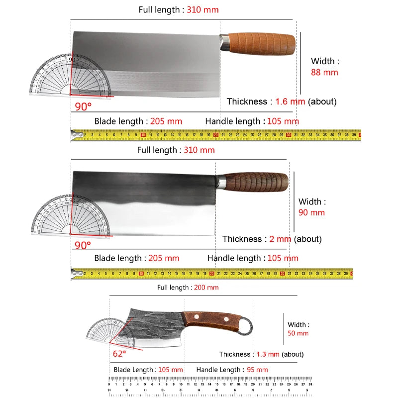 Handmade Forged Chinese Cleaver Knife Ultra Sharp Slicing