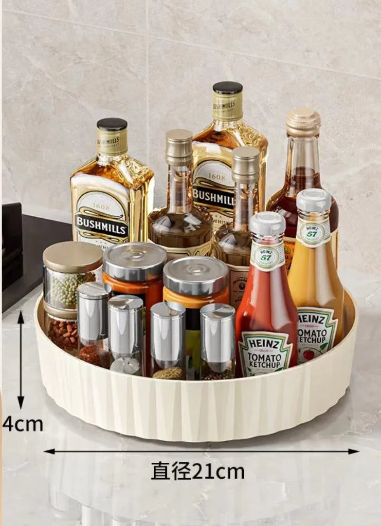 360 Rotating Seasoning Storage Tray Pantry Cabinet Turntable