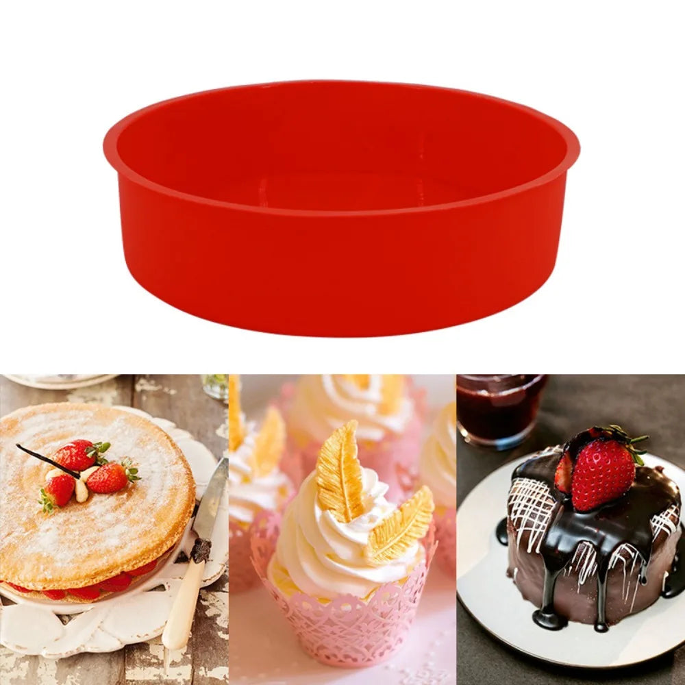 Silicone Heart Shaped Cake Pans Nonstick Reusable Round