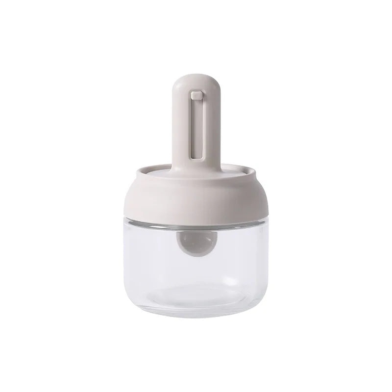 Glass Seasoning Bottle Telescopic Spoon Leak Proof Salt