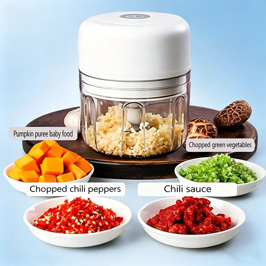 Electric Food Chopper Mini Garlic Masher Crusher Usb