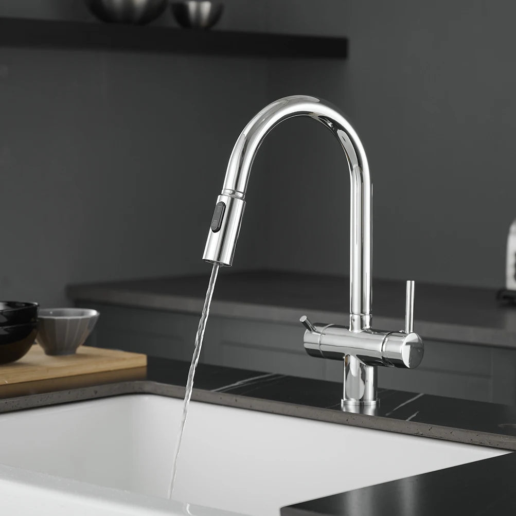 Pure Water Pull Out Filter Sink Faucet Pull