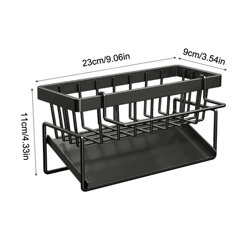 1pc Sponge Drainer Rack Stainless Organizer Bathroom Sink