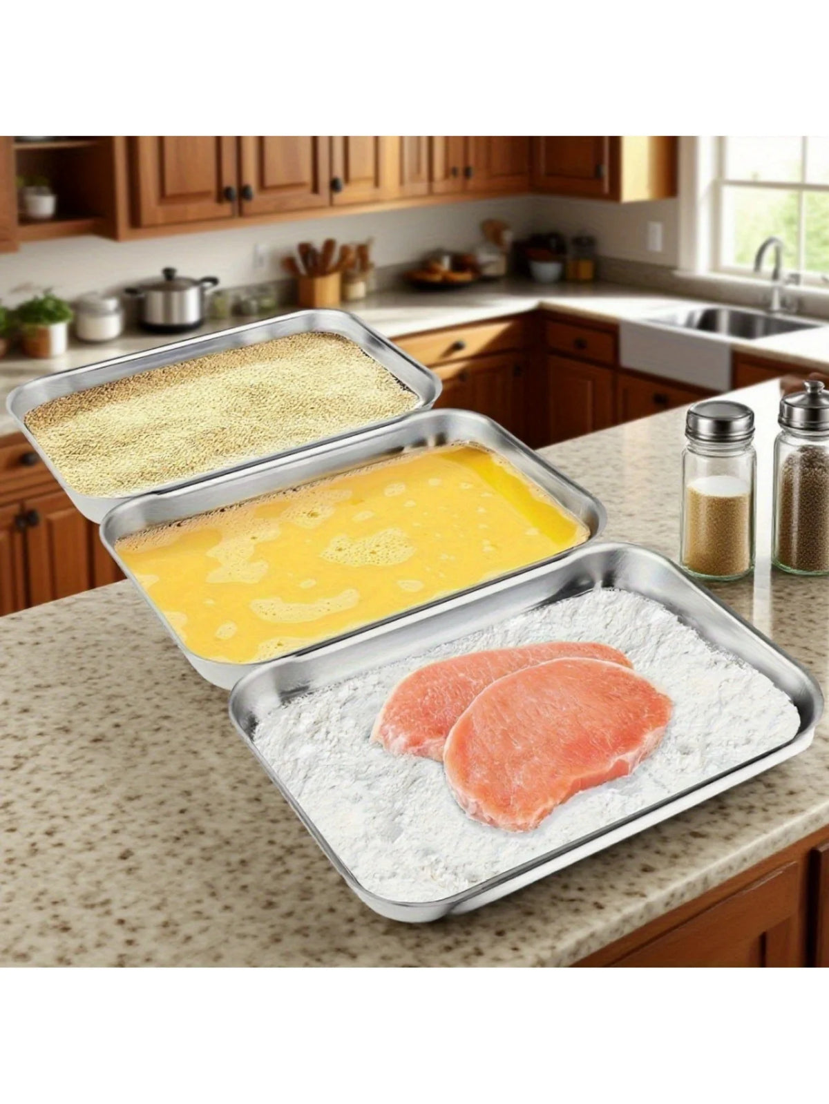 3pcs Stainless Steel Food Containers - Leakproof &