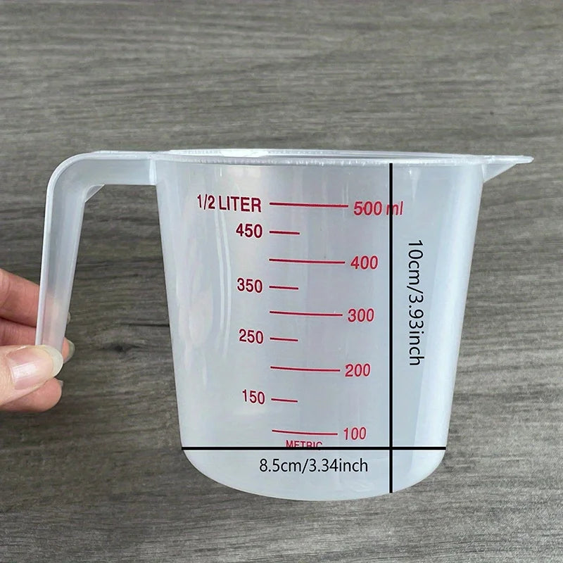 250/500/1000ml Plastic Measuring Cups Highly Transparent