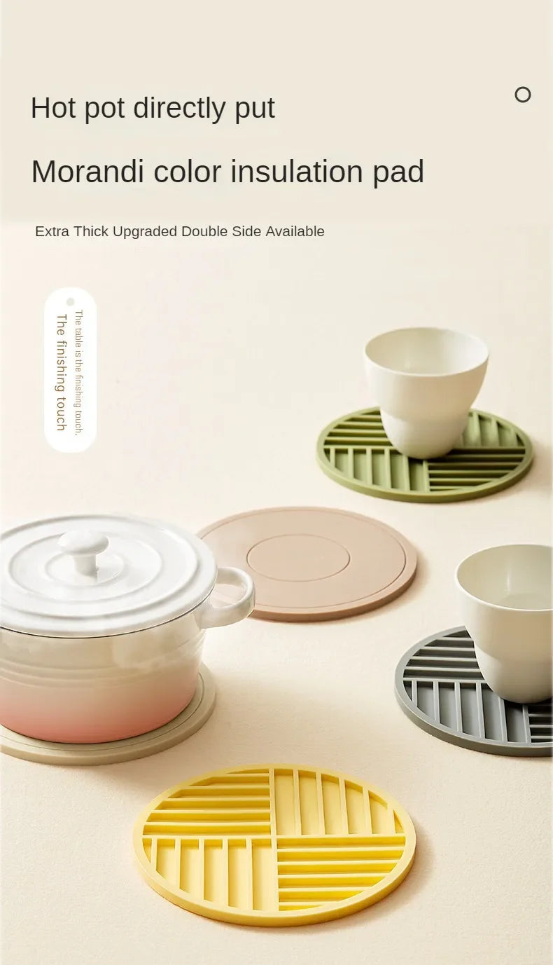 High Temperature Resistant Thickened Silicone Coaster Round