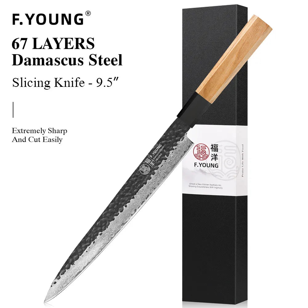 Young Damascus Steel Knives Japanese Hand Forged Chef