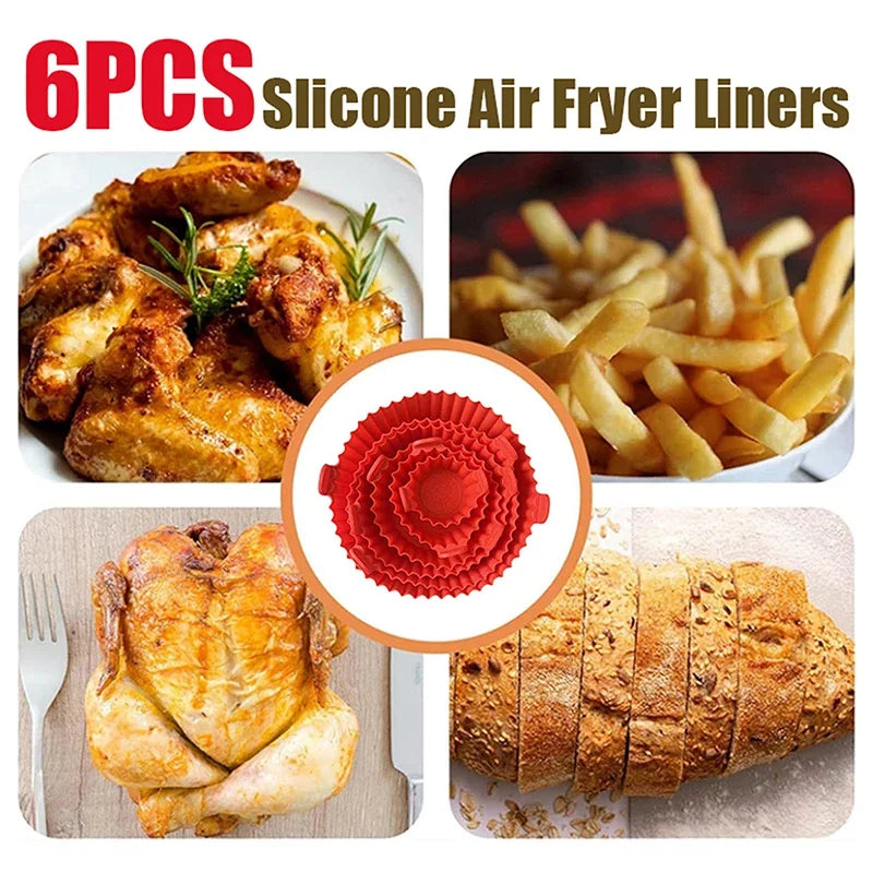 Air Fryer Silicone Basket Reusable Liner Baking Tray