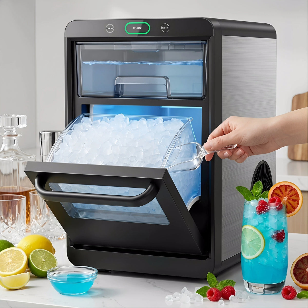 Nugget Ice Maker Countertop - Smart Pebble Ice