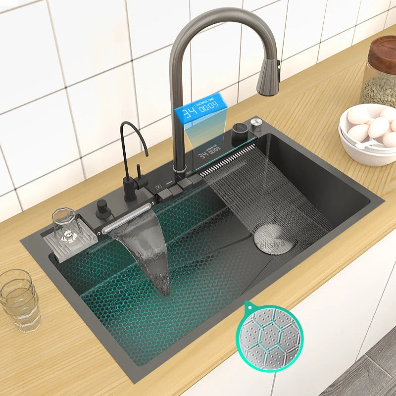 Various Waterfall Sink Stainless Steel Large Slot Digital