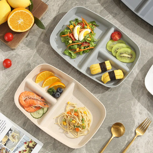 1pc Divided Dish Diet Reusable Dinner Plate Dinnerware