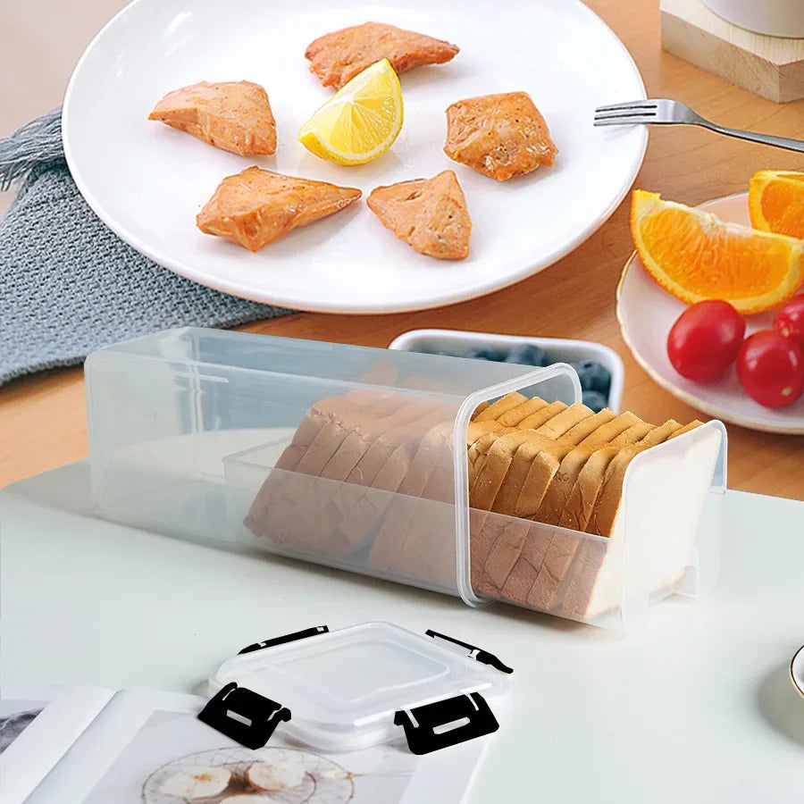 Bread Loaf Container Clear Airtight Bread Box Lid