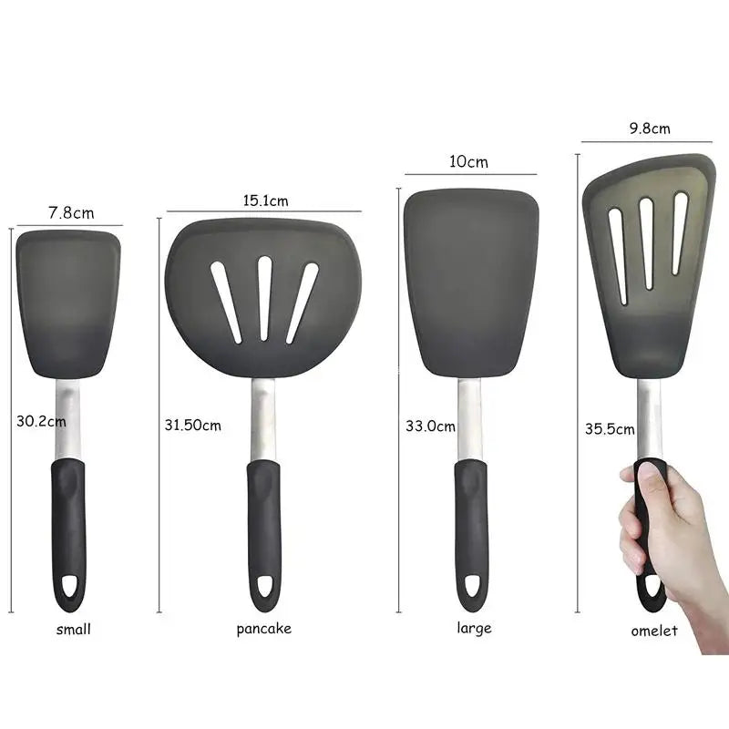Nonstick Silicone Turner Spatula Heat-Resistant Flexible Turner