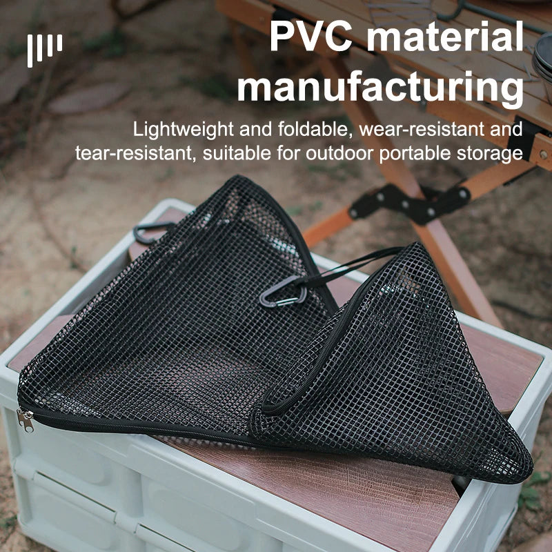 Outdoor Camping Hanging Net Foldable Storage Bag Cookware