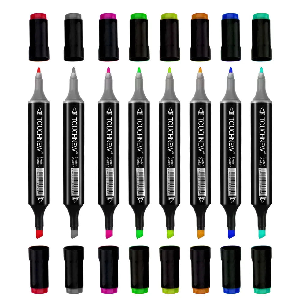 Alcohol Marker Pens - 36/60/80/168 Colors Soft Brush