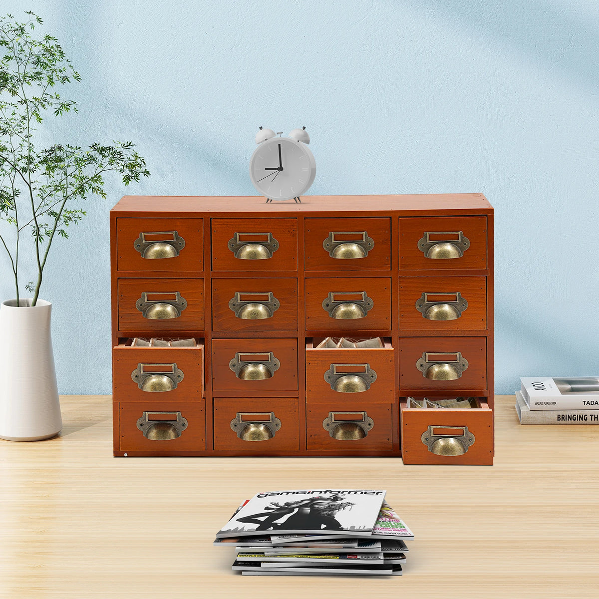 16 Drawers Storage Cabinet Apothecary Chests Cabinets Herb