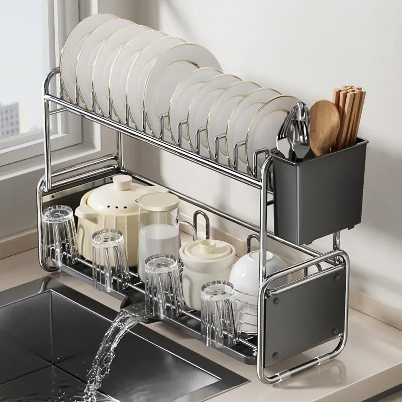 Dish Drying Rack Bowl Dishes Organize Shelf Narrow