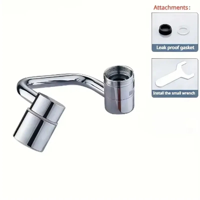 1080 Swivel Stainless Steel Faucet Extender Splashproof Dual
