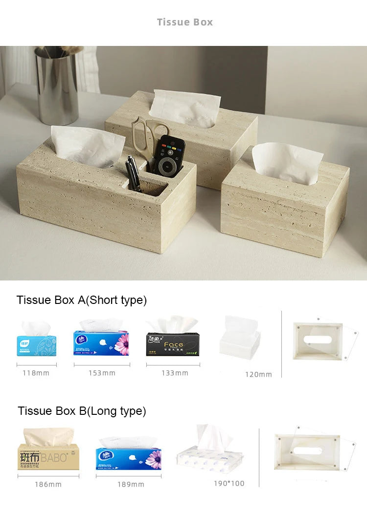 Travertine Bathroom Luxury Soap Dish Soap Dispenser Tissue