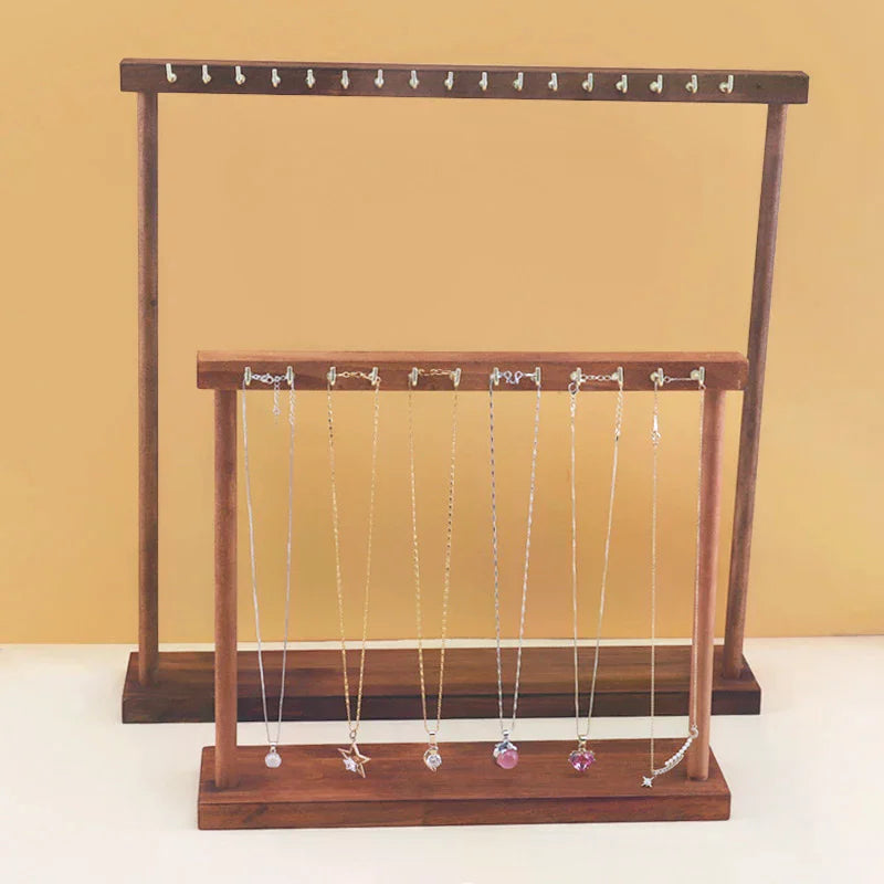 Jewelry Organizer Display Stand Solid Wood Necklace Hanging
