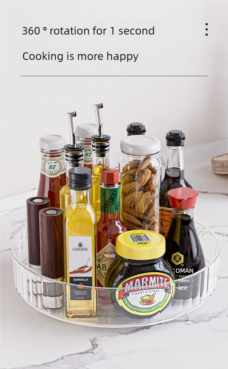360 Rotating Tray Lazy Susan Fridge Organizer Turntable