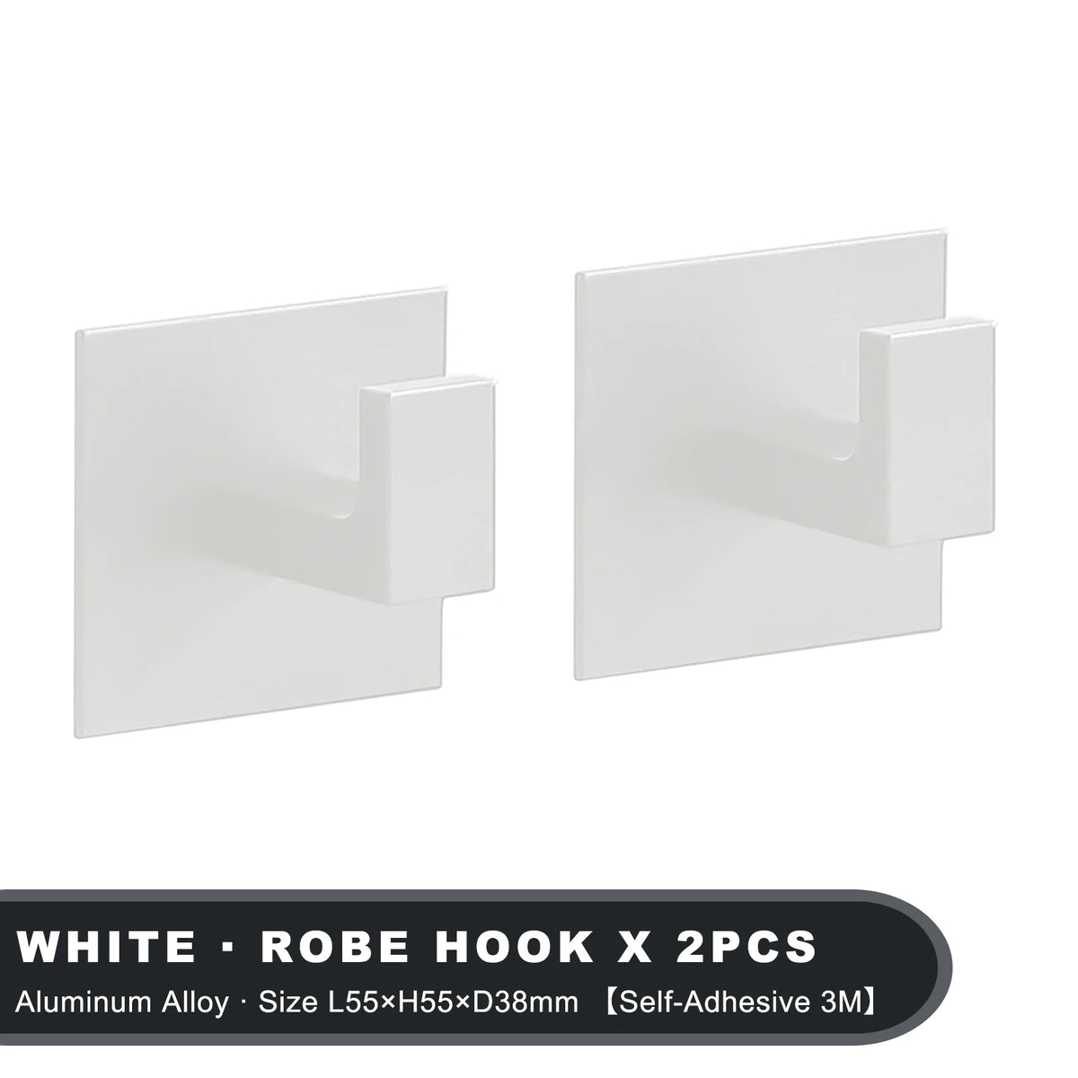 White Wall Hook Adhesive Towel Holder No Drill