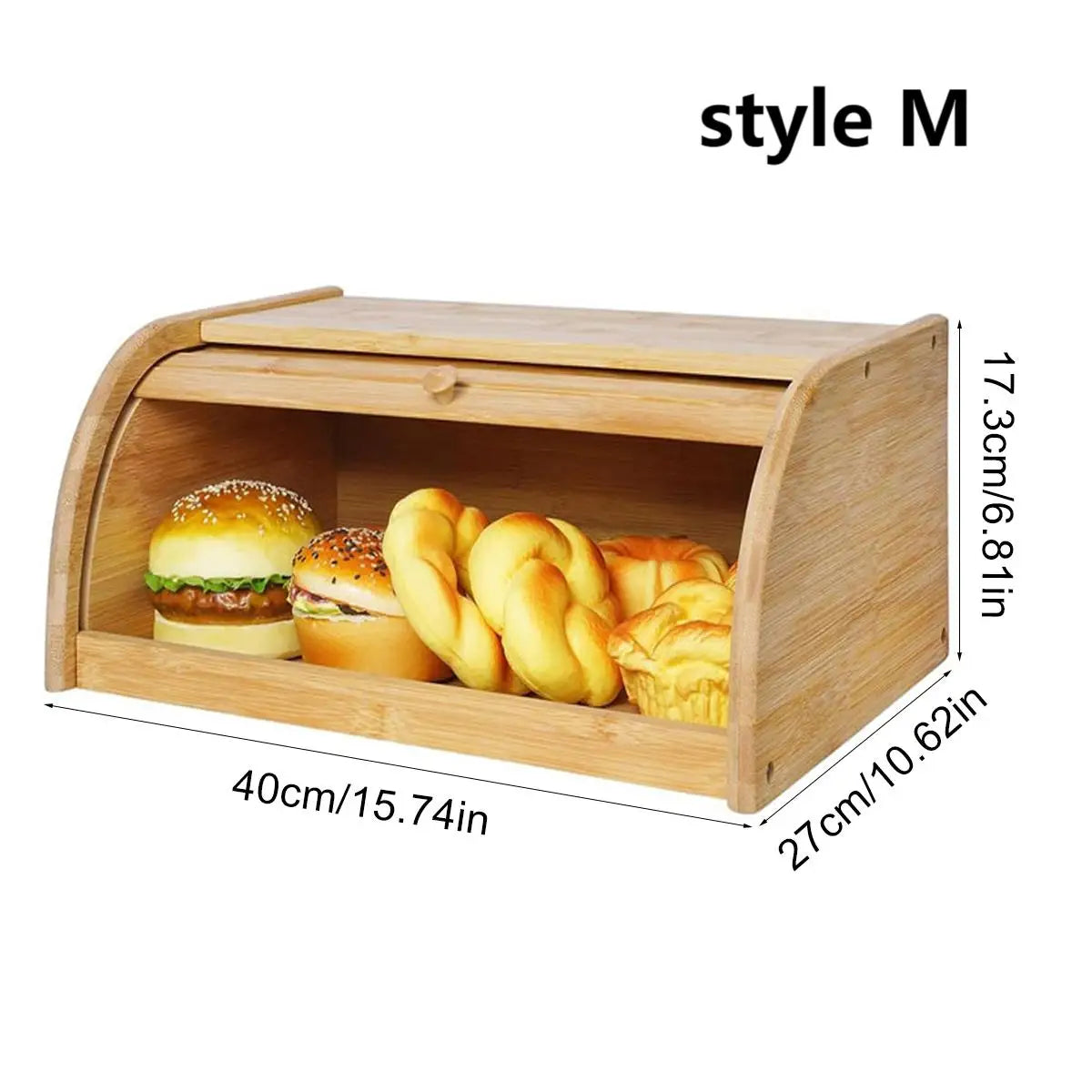 Premium Bamboo Bread Box Bread Storage Organizer Organizer