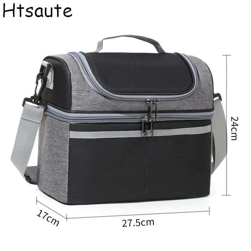 Oxford Large Capacity Cooler Bag Waterproof Zipper Thermal
