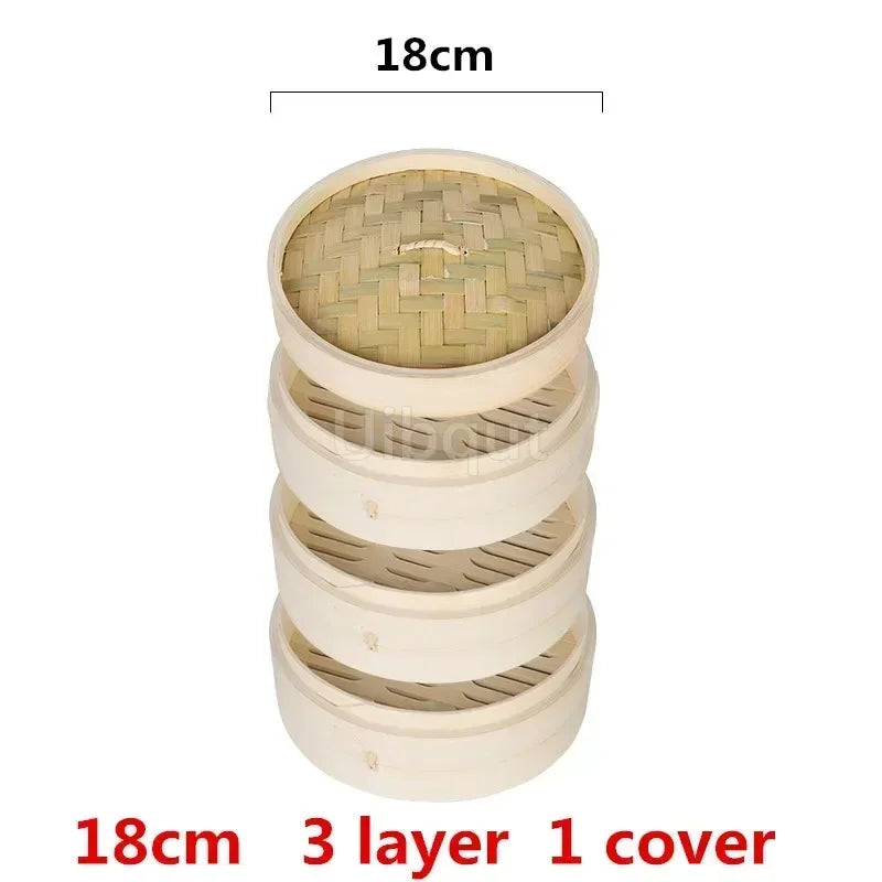 Bamboo Steamer Fish Rice Vegetable Snack Basket Cooking
