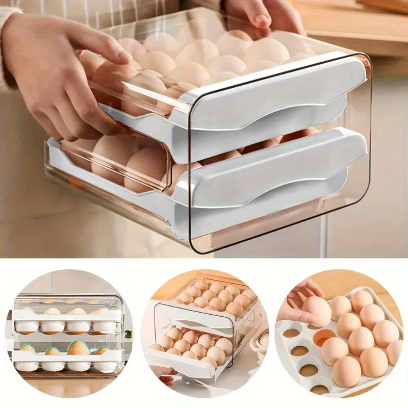 1/2pc Egg Storage Box Drawer-Type Refrigerator Egg Holder