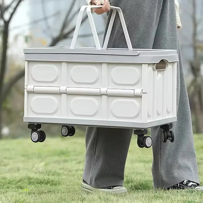 Foldable Camping Chopping Board Table Trolley Wheels Outdoor