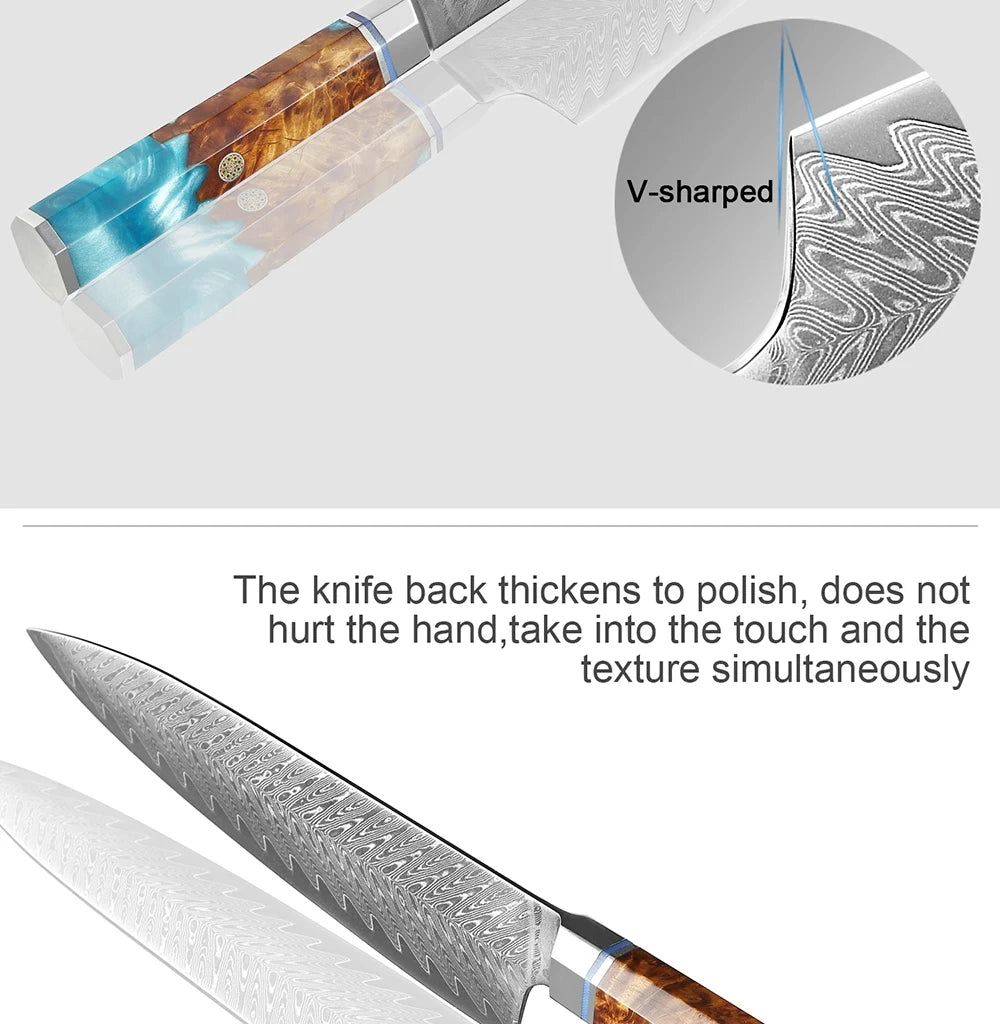 Japanese 67-Layer Damascus Steel Knife Utility Knife Meat