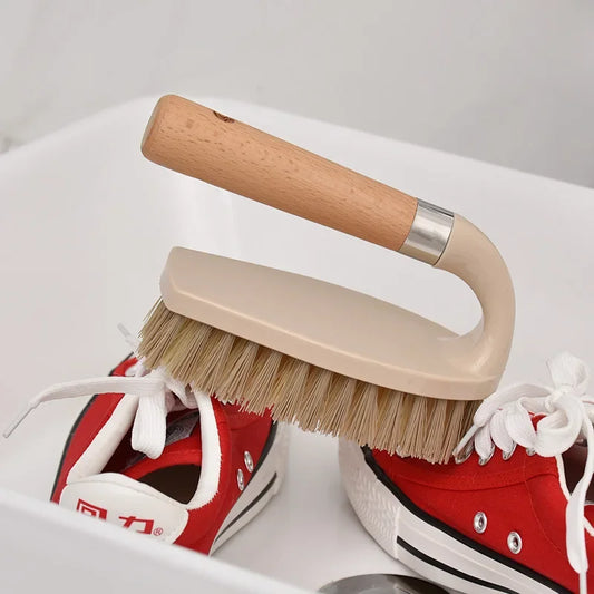 Wooden Handle Cleaning Brush Stiff Bristle Scrubber