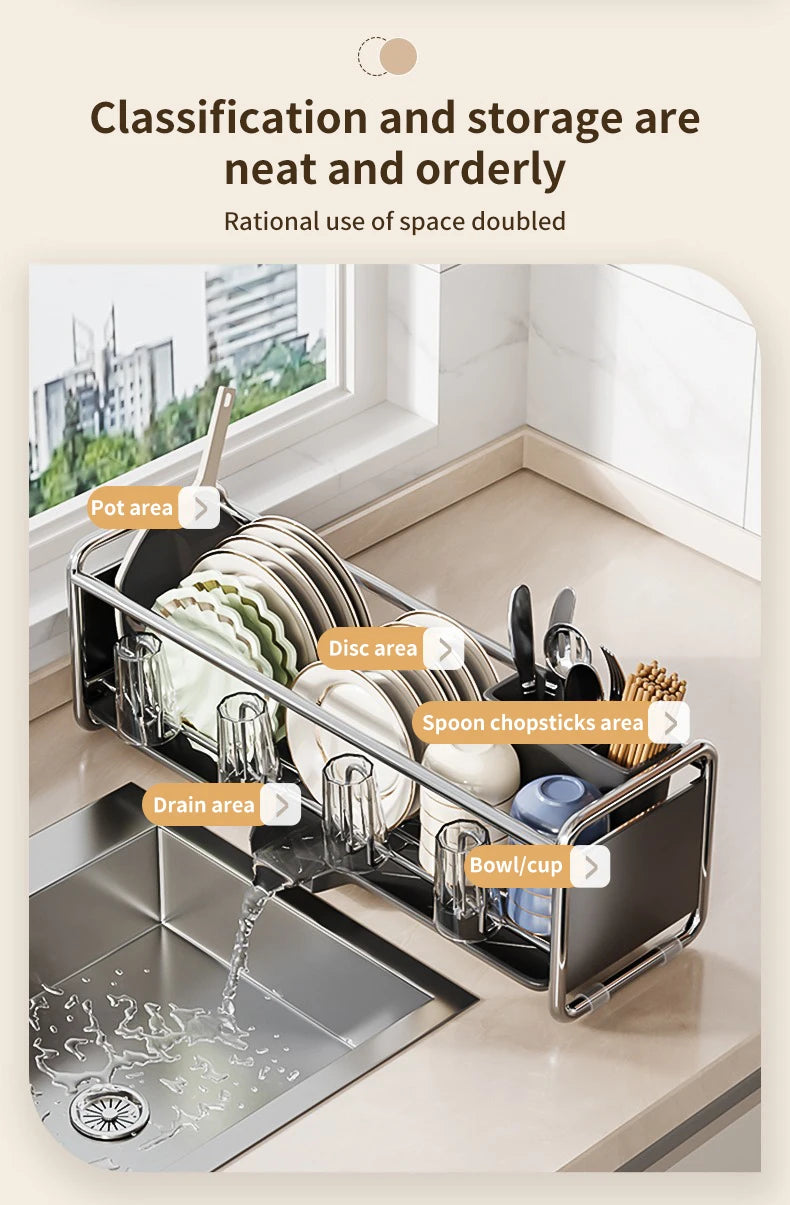 Dish Drying Rack Bowl Drainer Over Sink Drainer