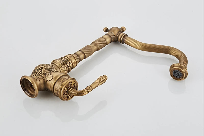 Faucet Vintage Antique Cold Rotating Bathroom Sink Carved