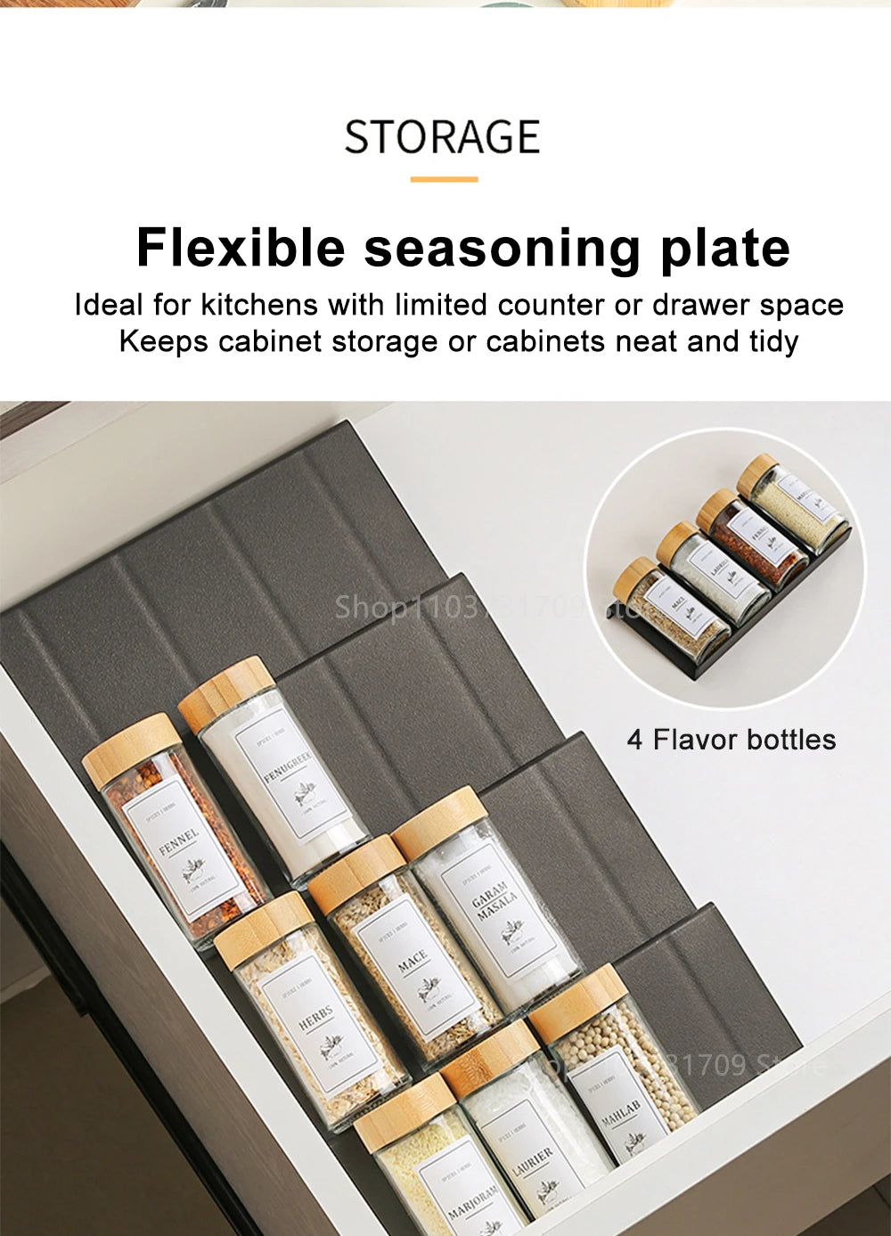 Layers Spice Drawer Organizer Adjustable Spice Rack Spice