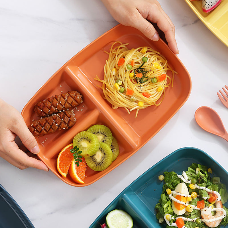 Divided Dish Diet Reusable Dinner Plate Dinnerware Portion