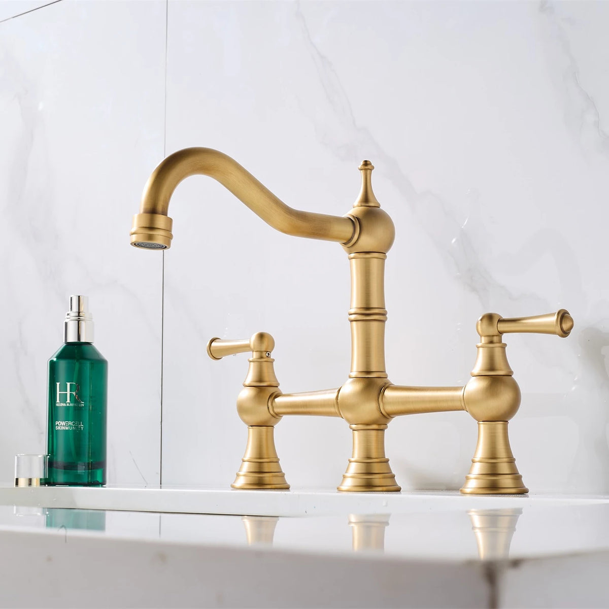Basin Faucet Cold Faucet Brass Double-Handle Swivel Sink
