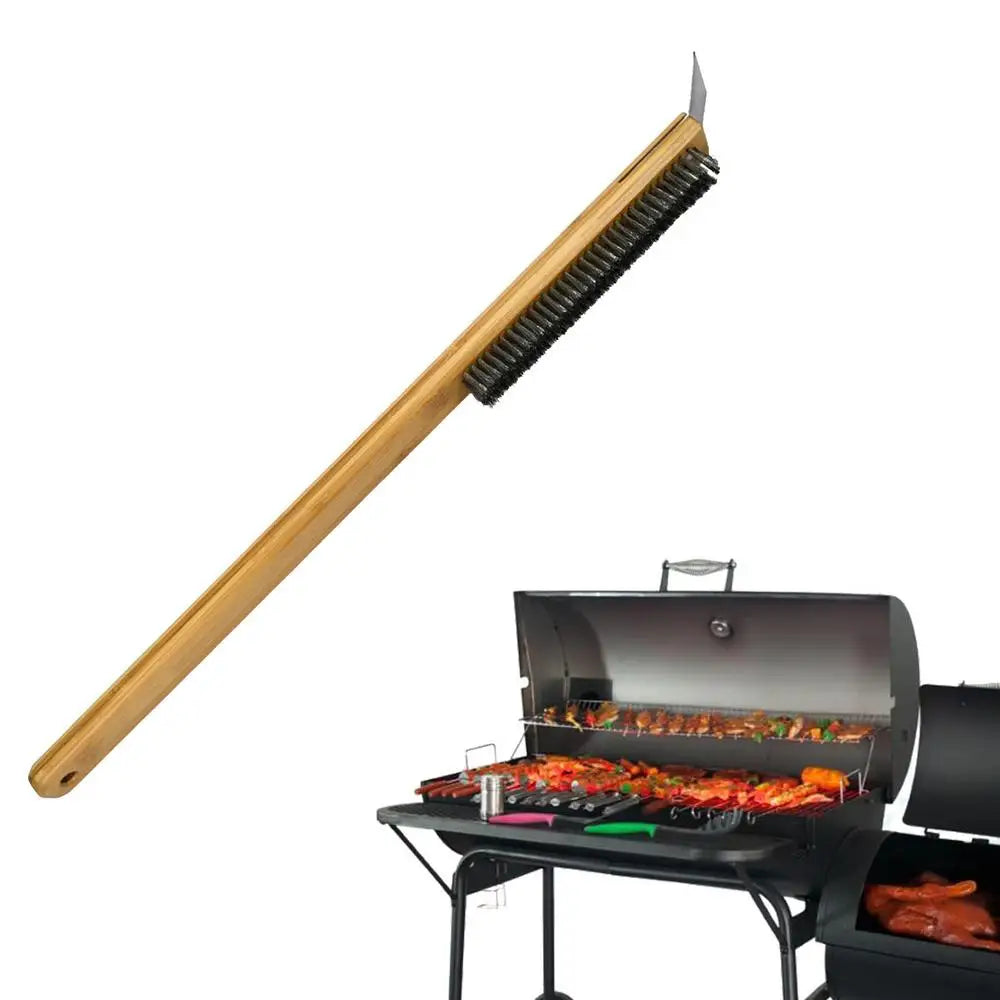 Long Handle Pizza Oven Brush Scraper Grill Cleaning
