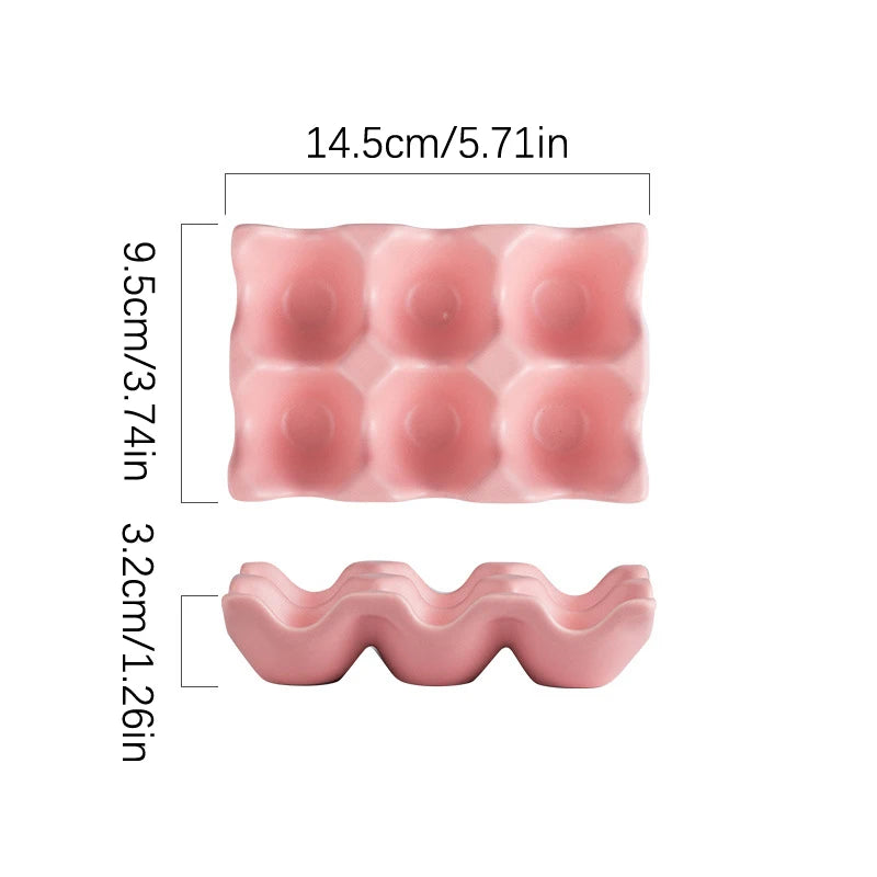 Grids Egg Holder Ceramic Anti-Slip Egg Box Refrigerator